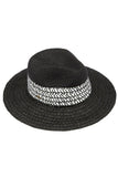 C.C Paper Straw Panama with Whip Stitches on Woven Trim: Natural