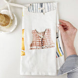 Boat coats tea towel