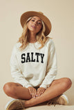 SALTY Graphic Sweatshirt: VINTAGE WHITE LONG SLEEVE / S