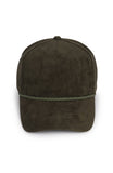 FAUX SUEDE 5 PANEL WITH BRAIDED ROPE Cap: Olive