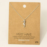 Mini Sea Horse Pendant Necklace: G