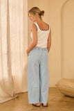 Washed denim barrel pants: Light Denim / S
