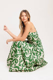 A printed woven midi dress - ID23476: IVORY GREEN / Contemporary / L