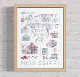 Mississippi City Prints (Unframed; Packaged Only): Bay St. Louis / 12" x 16"