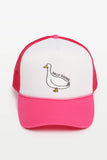 SILLY GOOSE Embroidery Trucker Hat: Black