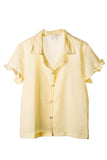 Skylar Short Sleeve Ruffle Top: PINK M-L