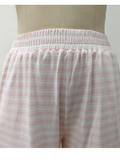 Soft Pink Billie Striped Loungewear Shorts: Medium / Shorts