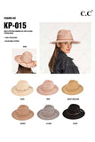 C.C Multi Pattern Suede String Band Panama Sun Hat: Beige