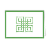 In Stock Folded Notecard Set of 10 | Bamboo Fret | Green