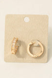Square Pave Hinge Hoop Earrings: G