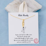 Gold Dipped Surf Board Pendant Necklace: GD