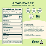 Jibby Matcha Super Latte - Collagen, Mushrooms, Superfoods: A Tad Sweet / 10 Servings