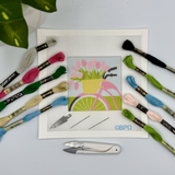 Bicycle with Pink Flowers Needlepoint Kit