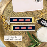 American Flag Color Block Keychain | Patriotic Keychain
