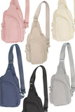 C.C Solid Crossbody Sling Bag: Light Gray