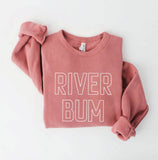 RIVER BUM  Graphic Sweatshirt: VINTAGE WHITE LONG SLEEVE / L