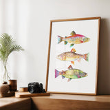 3 Trout No. 4: Unframed / 11 x 14