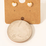 Gold Dipped Mini Heart Shell Stud Earrings: G