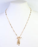 Stony Brook Fish Charm Toggle Necklace Gold: Default