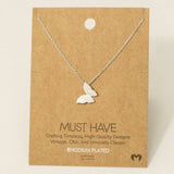 Gold Dipped Mini Butterfly Pendant Necklace: G