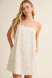 FLORAL JACQUARD DRESS: NATURAL / L