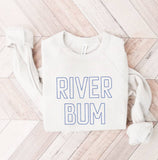 RIVER BUM  Graphic Sweatshirt: VINTAGE WHITE LONG SLEEVE / M