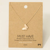 Gold Dipped Mini Butterfly Pendant Necklace: G