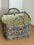 Quilted Floral Soft Side Storage Tote: Off White/Peony
