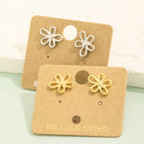 Flower Outline Stud Earrings: G