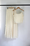 E2506DY82916 - Crinkled Textured Two-Piece Set: Beige / L