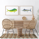 Mahi-mahi Print, Dolphinfish Watercolor Painting: 5x7 (8x10 mat)