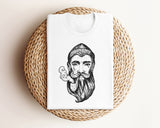 NAUTICAL SEA CAPTAIN Graphic Tee: Athletic Gray w/Black Ink / M