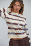 NC3882 Sausalito Soft Striped Cardigan: BEIGE MULTI / S-M-L (3-2-1)