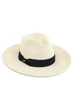 C.C Adjustable String Straw Hat: White/Black