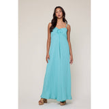 TEXTURED TIE-FRONT MAXI DRESS / WL25-11712: BLACK / S
