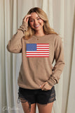 USA FLAG Mineral Graphic Sweatshirt : WHITE DOVE / L