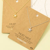Gold Dipped Pearl Turtle Pendant Necklace: G