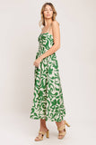 A printed woven midi dress - ID23476: IVORY GREEN / Contemporary / L