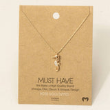 Mini Sea Horse Pendant Necklace: G