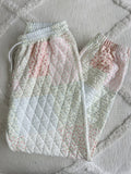 Quilted Pastel Joggers: Pastel / XL