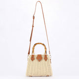 Straw Beach Bag with Bamboo Handle for Women_CWAB4694: CAMEL / (OS) 1