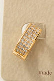 Pave Wide Oval Hinge Hoop Earrings: S
