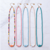Good Luck Fish Bahama Wood Bead Necklace: Sky Blue