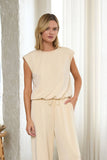 Soft Modal Sleeveless Muscle Top: Taupe / S