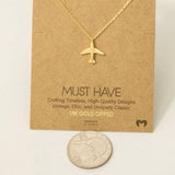 Gold Dipped Airplane Pendant Necklace: G