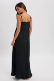 TEXTURED TIE-FRONT MAXI DRESS / WL25-11712: BLACK / M