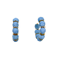 Raffia Hoop Earrings | Light Blue