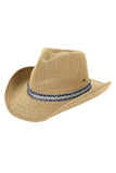 C.C Cowboy Hat With Fringe Trim Bands: White