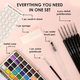 Watercolor Set Of 50 With Brush