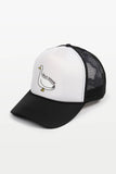 SILLY GOOSE Embroidery Trucker Hat: Black